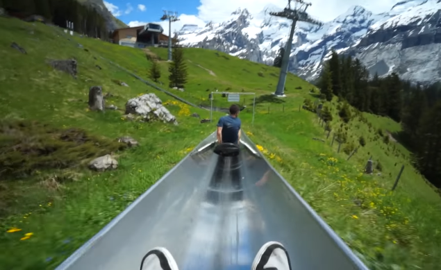 Riding the Coaster or alpine slide 1