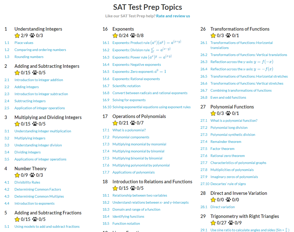 SAT Prep Topic