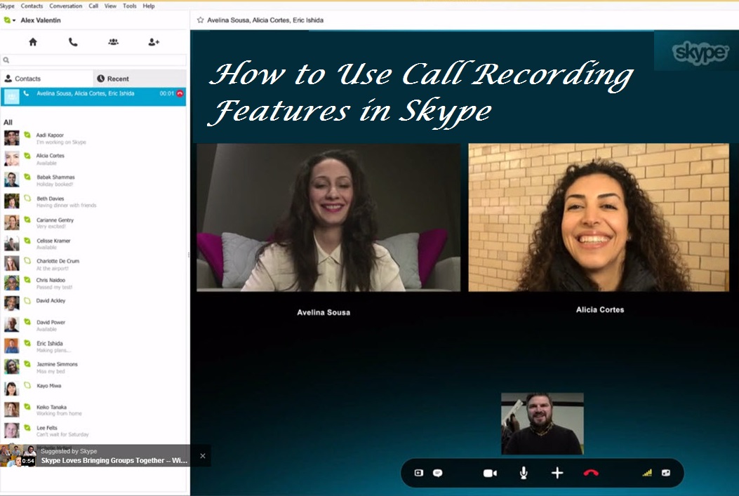 video call on skype contact