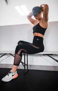 Sports Bra and High Waist Mesh Leggings